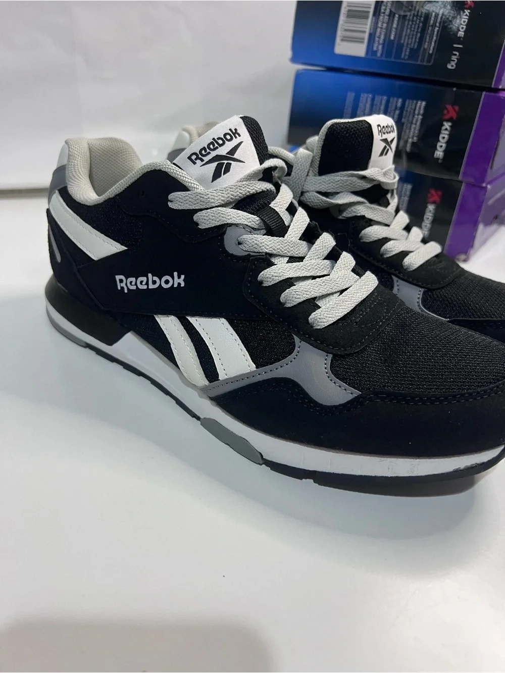 Reebok Men's Black, White & Gray Retro Runner Sneakers